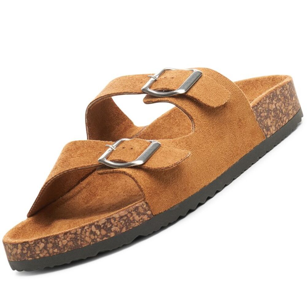 Alpine Swiss Womens Double Strap Slide Sandals EVA Sole Flat Comfort Shoes